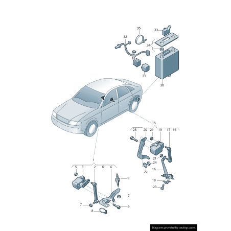 Capteur de nivellement automatique de suspension avant droit Allroad - Pièces d'origine Audi 4Z7941286C Capteur de nivellement automatique de suspension avant droit Allroad - Pièces d'origine Audi 4Z7941286C
