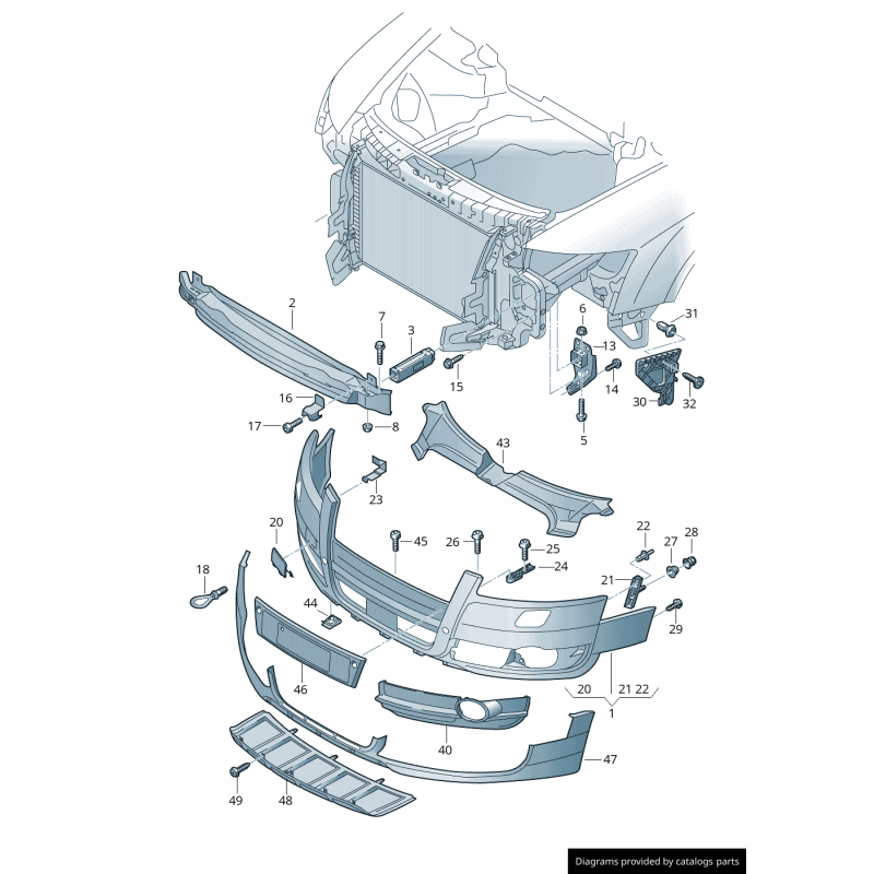 Garde-boue avant inférieur Allroad - Pièces d'origine Audi 4F0807733