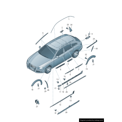 Garniture arrière grise Allroad pour l'arche de roue droite coté passager - Pièces d'origine Audi 8K9853818A1RR