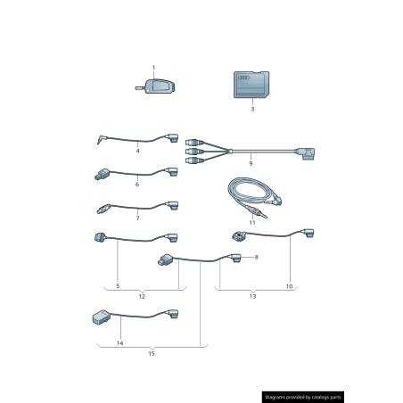 Câble Ami pour Iphone 5 6 7 avec connexion Lighting pour Ipad Ipod - Pièces d'origine Audi 4F0051510AL