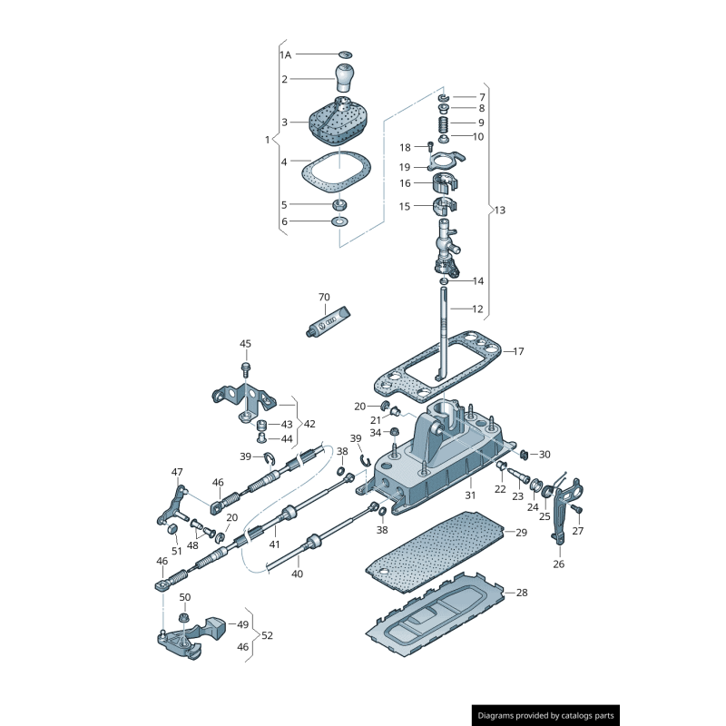 Kit de changement de vitesse court à 6 vitesses pour Audi/Volkswagen - Pièces d'origine Vw/Audi 008J0711046E0