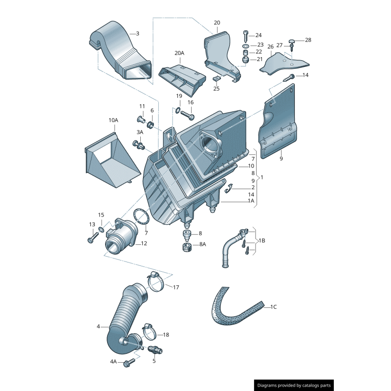 Pince de fixation de boîtier de filtre à air Audi/Volkswagen - Pièces d'origine Vw/Audi 078129797