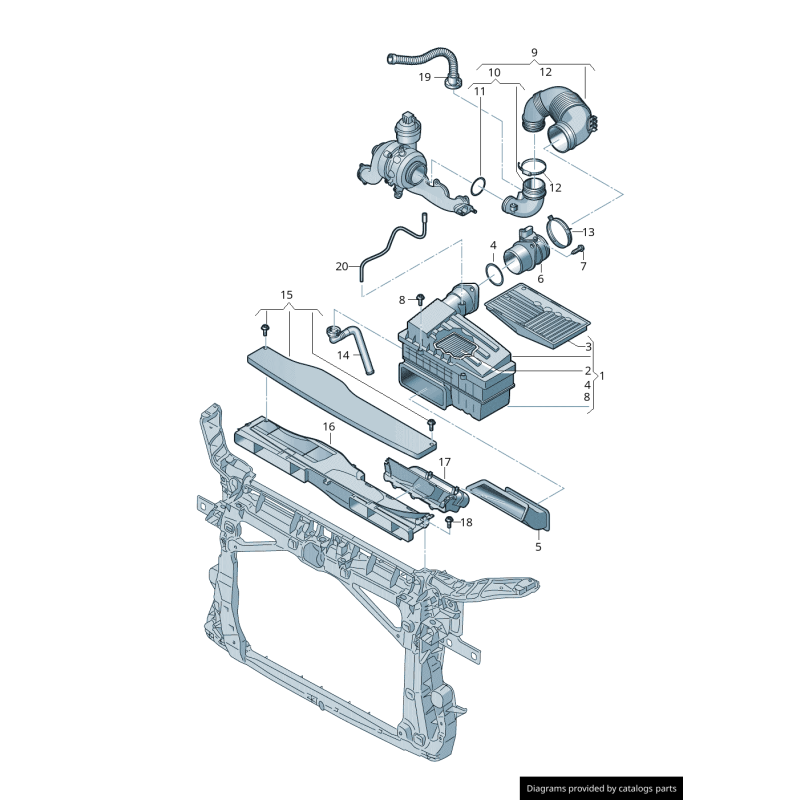 Conduit de guidage d'admission d'air Audi/Volkswagen - Pièces d'origine Vw/Audi 5Q0129621D