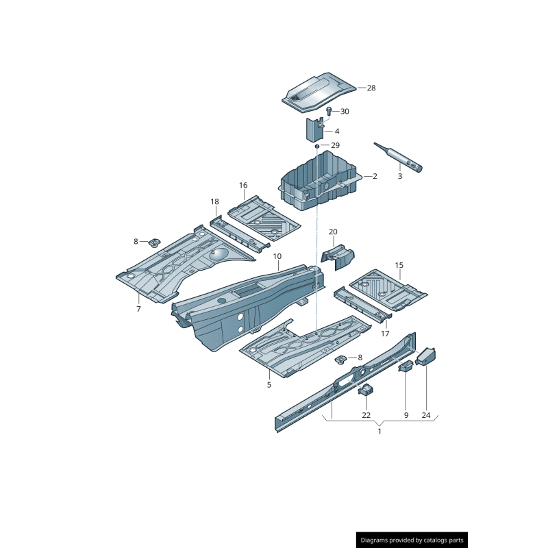 Couvercle de batterie Audi/Volkswagen - Pièces d'origine Vw/Audi 7L0864643B