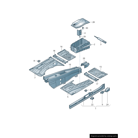 Couvercle de batterie Audi/Volkswagen - Pièces d'origine Vw/Audi 7L0864643B Couvercle de batterie Audi/Volkswagen - Pièces d'origine Vw/Audi 7L0864643B