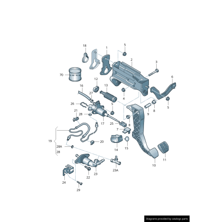 Pédale d'embrayage Audi/Volkswagen - Pièces d'origine Vw/Audi 1J2721319C