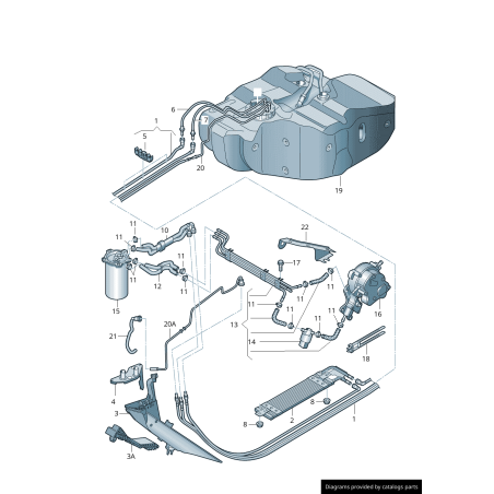 Radiateur refroidisseur de carburant Audi/Volkswagen - Pièces d'origine Vw/Audi 1K0203491D