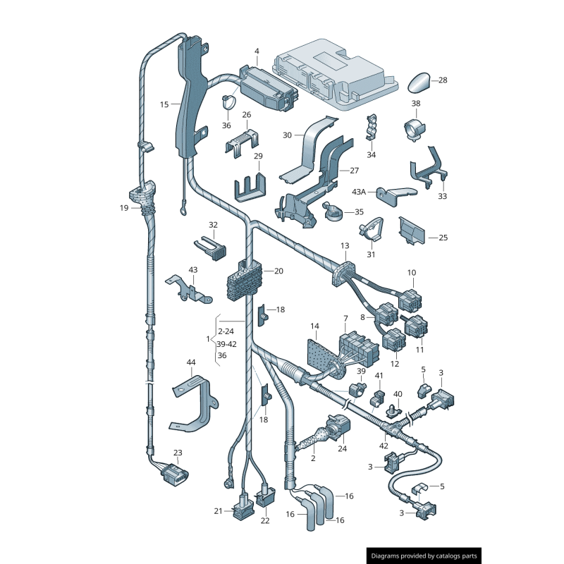 Connecteur de faisceau de bougie de préchauffage Audi/Volkswagen - Pièces d'origine Vw/Audi 028971782A