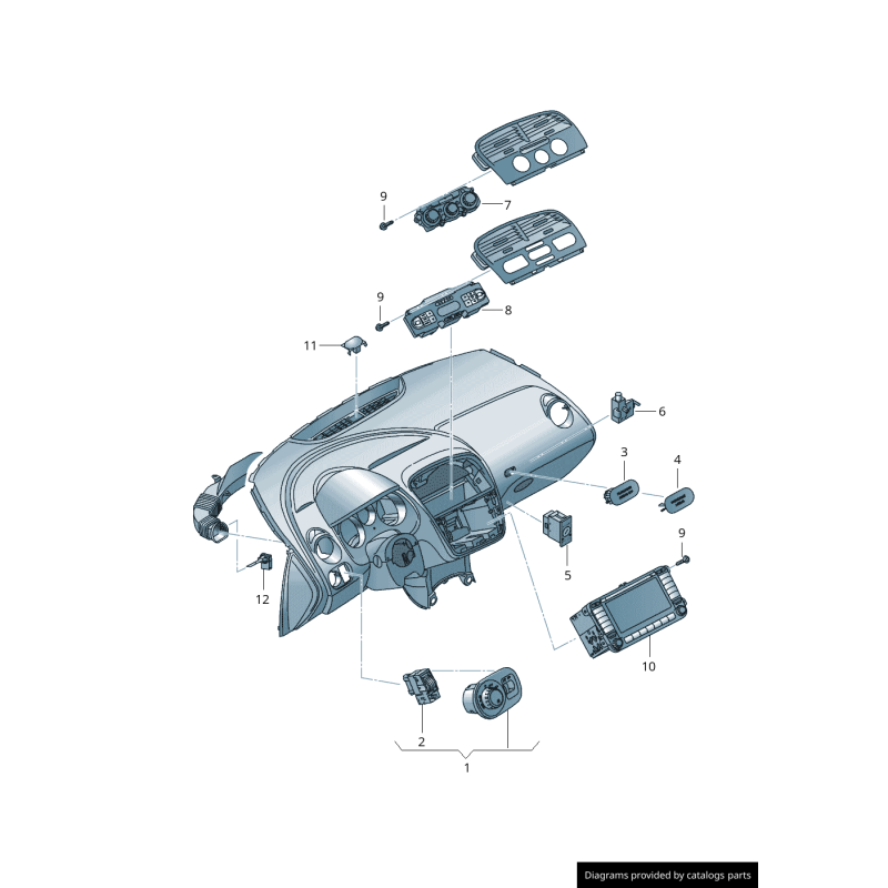 Interrupteur de clé d'airbag passager Audi/Volkswagen - Pièces d'origine Vw/Audi 1K0919237D9B9