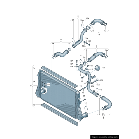 Tuyau de ventilation d'air pour moteur à essence Audi/Volkswagen - Pièces d'origine Vw/Audi 1K0145770P