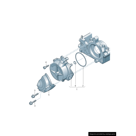 Joint d'étanchéité entre la tête de cylindre et la pompe à vide Audi/Volkswagen 53mm - Pièces d'origine Vw/Audi 06D145117