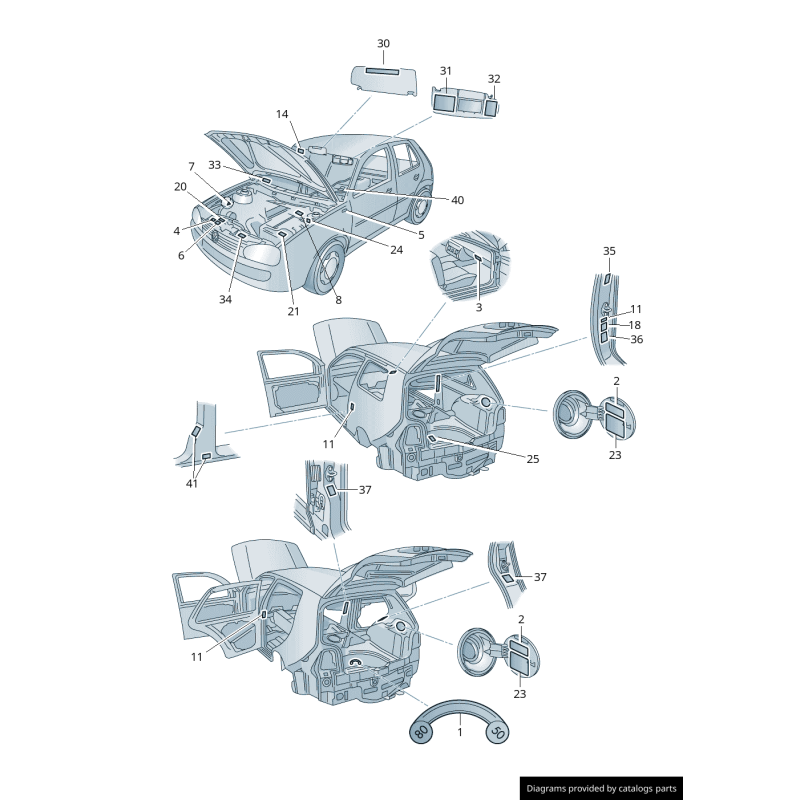 Autocollant d'avertissement de pare-brise avant pour Audi/Volkswagen Seat - Pièces d'origine Vw/Audi 3B0010228A.