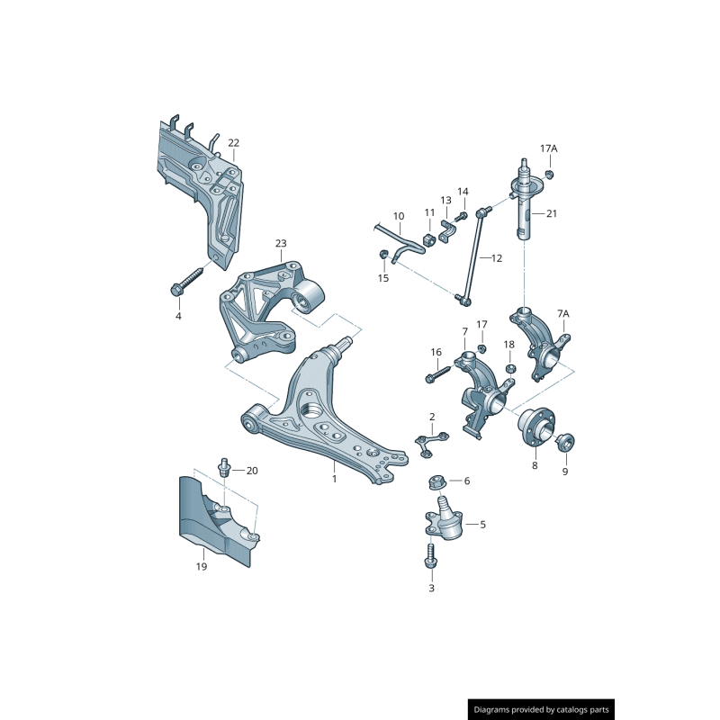 Écrou d'essieu de transmission de roue Audi/Volkswagen - Pièces d'origine Vw/Audi 6Q0407396B