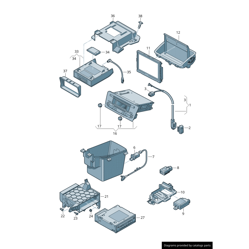 Prise Auxiliaire dans la Douille Aux - Pièces d'origine Audi 8J0035475