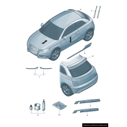 Spoiler de bordure de toit arrière supérieure apprêtée - Pièces d'origine Audi 8X30716459AX