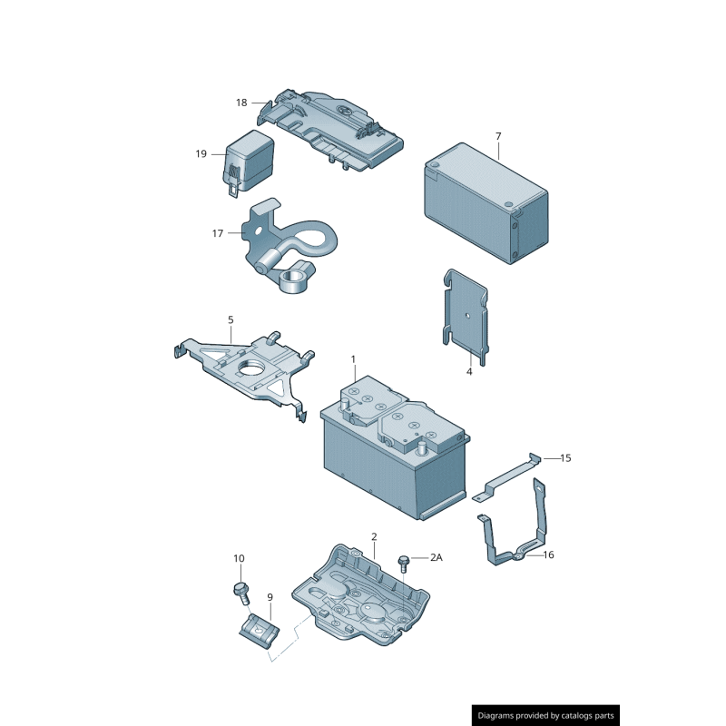 Bande de fixation de pince de batterie - Pièces d'origine Audi 1J0803219