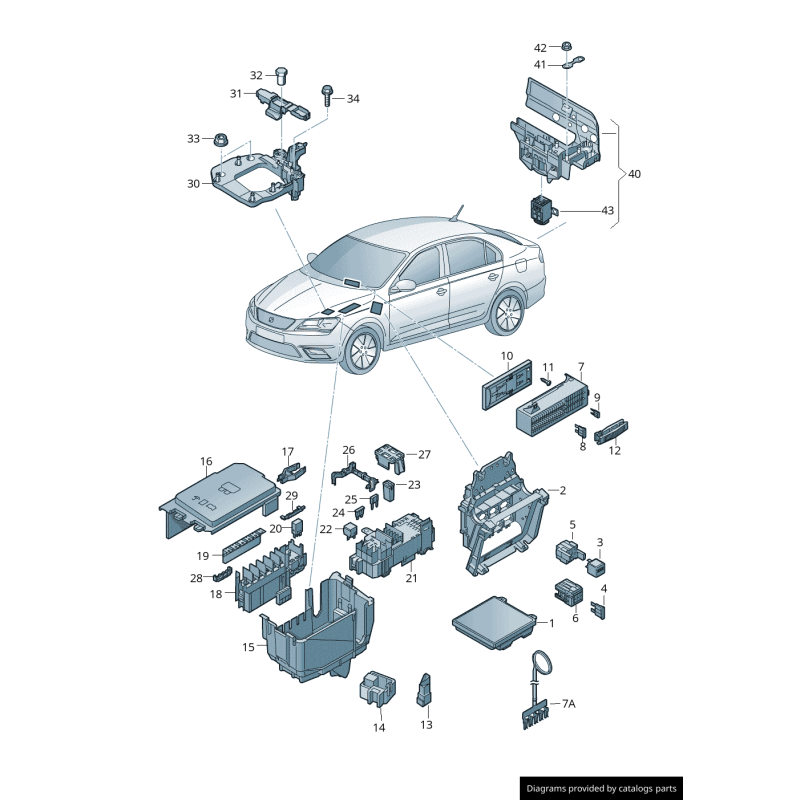 Protection de la batterie avec fusible de coupure - Pièces d'origine Audi 4F0915519