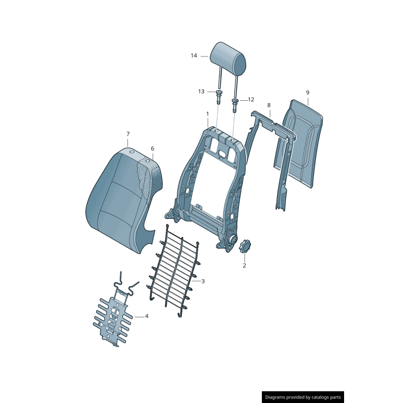 Bouton de réglage du dossier de siège avant noir - Pièces d'origine Audi 8E0881671A4PK