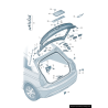 Cache en plastique pour entourer la serrure de coffre - Pièces d'origine Audi 8X0827520B98. Cache en plastique pour entourer la serrure de coffre - Pièces d'origine Audi 8X0827520B98.