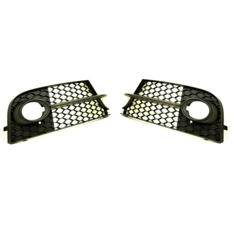 Entourage de grille de phare antibrouillard de pare-chocs sans garniture chromée - Ensemble de deux pièces d'origine Audi 8J08