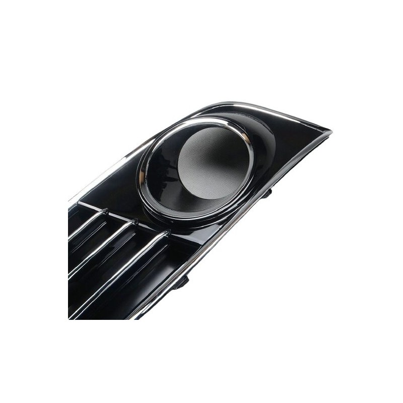 Grille de phare antibrouillard gauche de pare-chocs coté conducteur en noir brillant - Pièces d'origine Audi 4H0807679HT94