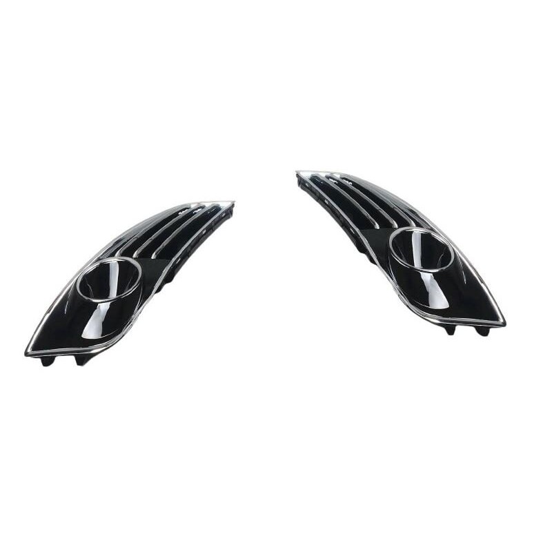 Pare-chocs coté conducteur Gauche Droite coté passager Ensemble de grille de lumière de brouillard en noir brillant - Pièces d'o