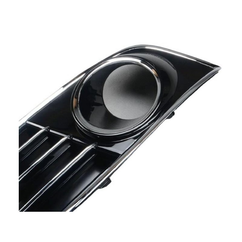 Pare-chocs coté conducteur Gauche Droite coté passager Ensemble de grille de lumière de brouillard en noir brillant - Pièces d'o