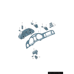 Boutons pour boîte à gants et affichage noir RHD - Pièces d'origine Audi 4F2927227A5PR