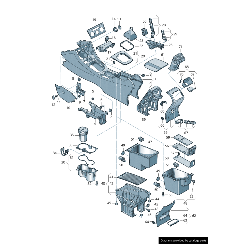 Insert de porte-gobelet de console centrale - Pièces d'origine Audi 8U08624354PK
