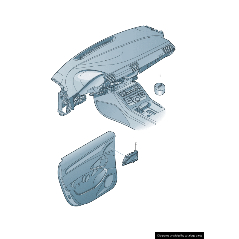Cendrier de console centrale pour fumeurs - Pièces d'origine Audi 4H0857951A4PK