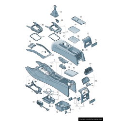 Console centrale en finition noir piano - Pièces d'origine Audi 8K0863305P1LQ