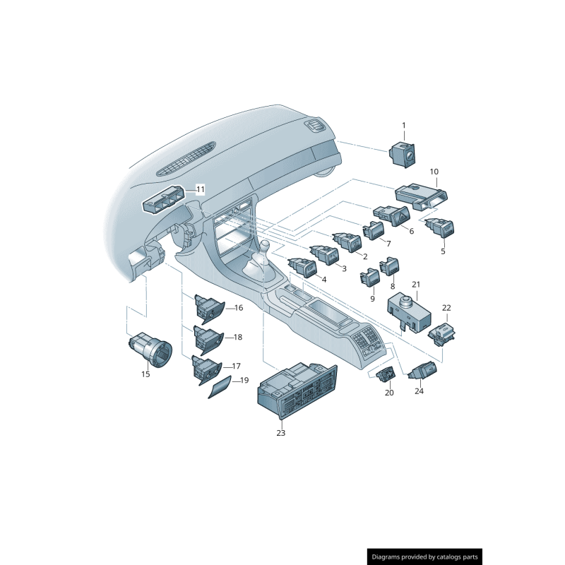Interrupteur de feux de détresse central - Pièces d'origine Audi 8H0941509