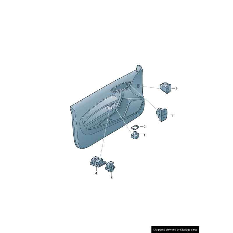 Interrupteur de système de verrouillage central noir - Pièces d'origine Audi 8X29621085PR