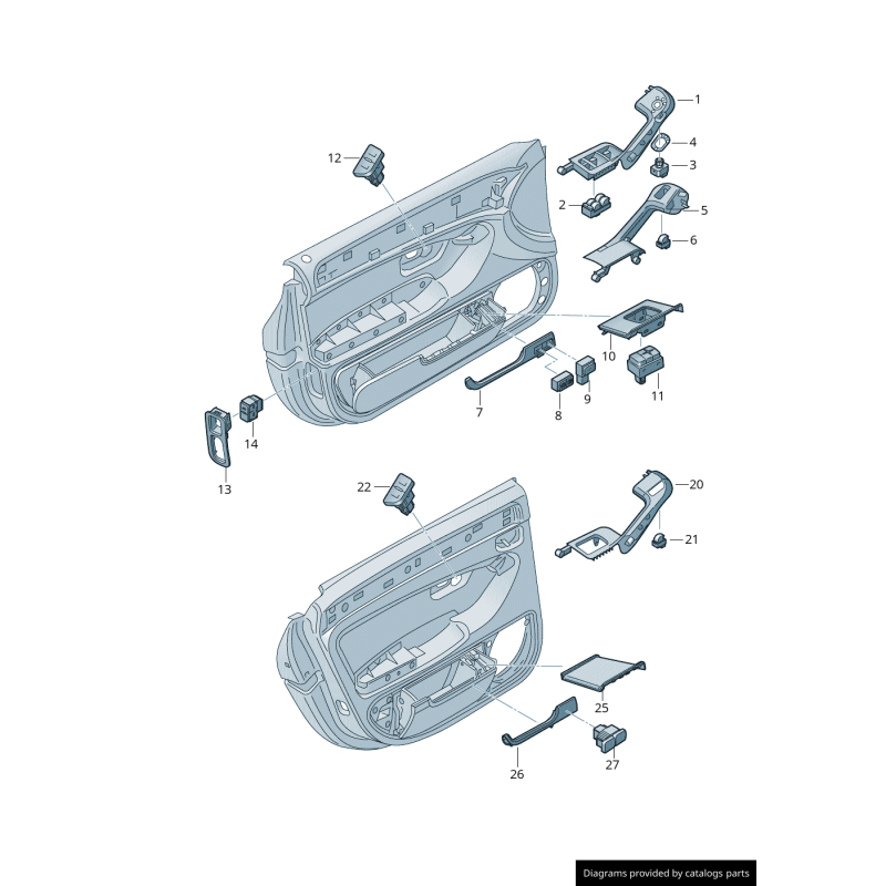 Interrupteur de système de verrouillage central droit coté passager - Pièces d'origine Audi 4E09621265PR