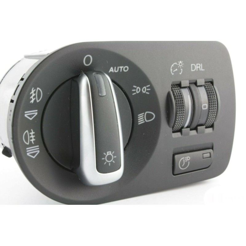 Interrupteur de phare européen chromé avec fonction "Coming Home" - Pièces d'origine Audi 8J1941531G5PR