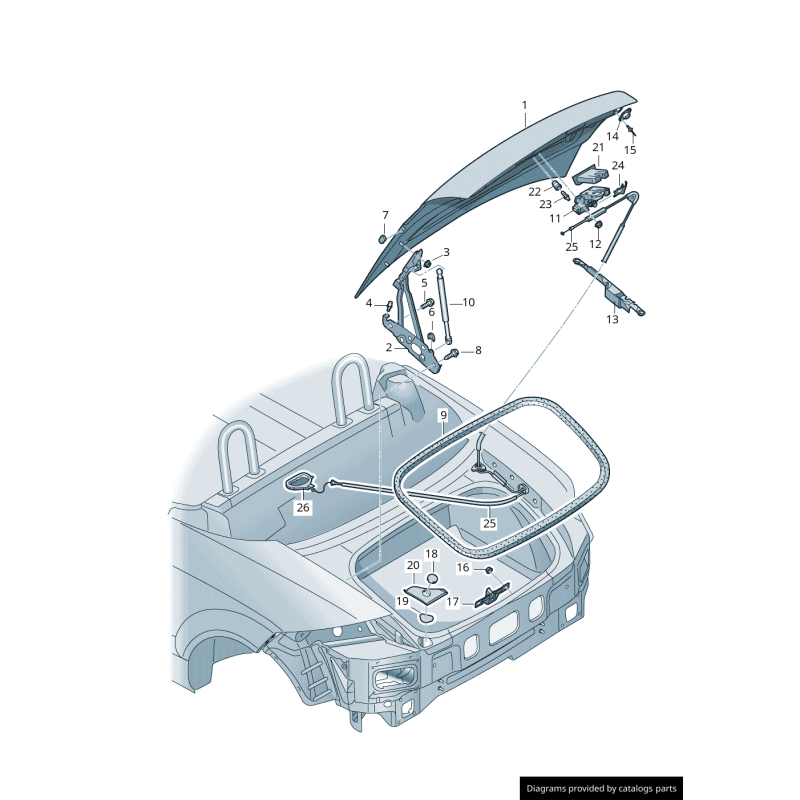Poignée de déverrouillage de coffre convertible - Pièces d'origine Audi 8J7880703