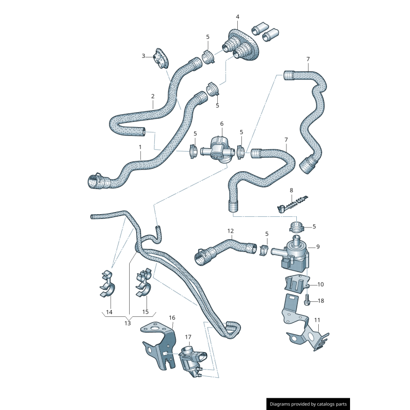 Valve de commande de chauffage de liquide de refroidissement - Pièces d'origine Audi 1J0819809