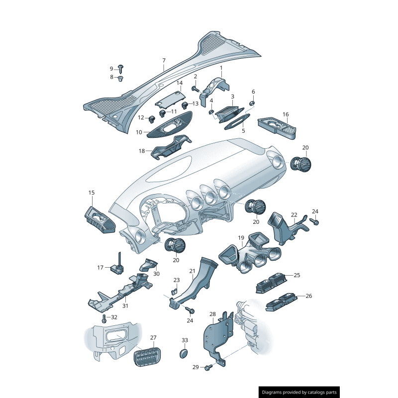 Panneau de capot de pare-brise en couverture noire - Pièces d'origine Audi 8J1819401D01C