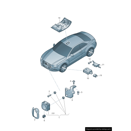 Support de capteur de distance de régulateur de vitesse - Pièces d'origine Audi 8K0907299A Support de capteur de distance de régulateur de vitesse - Pièces d'origine Audi 8K0907299A