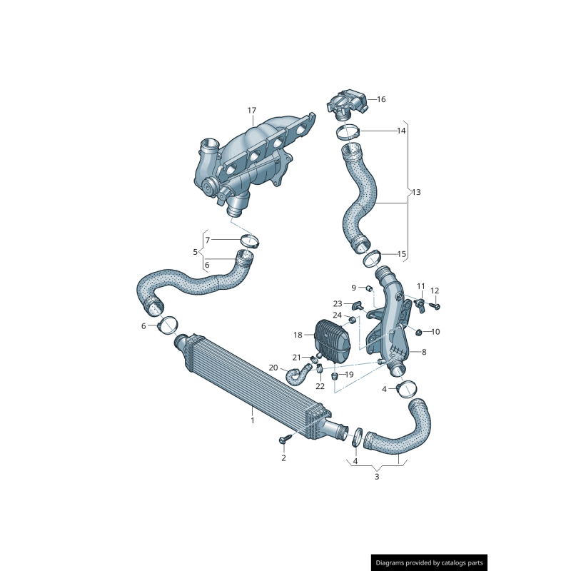 Moteur à essence à cylindre 2.0l Tuyau de pression droit - Pièces d'origine Audi 8K0145738AB