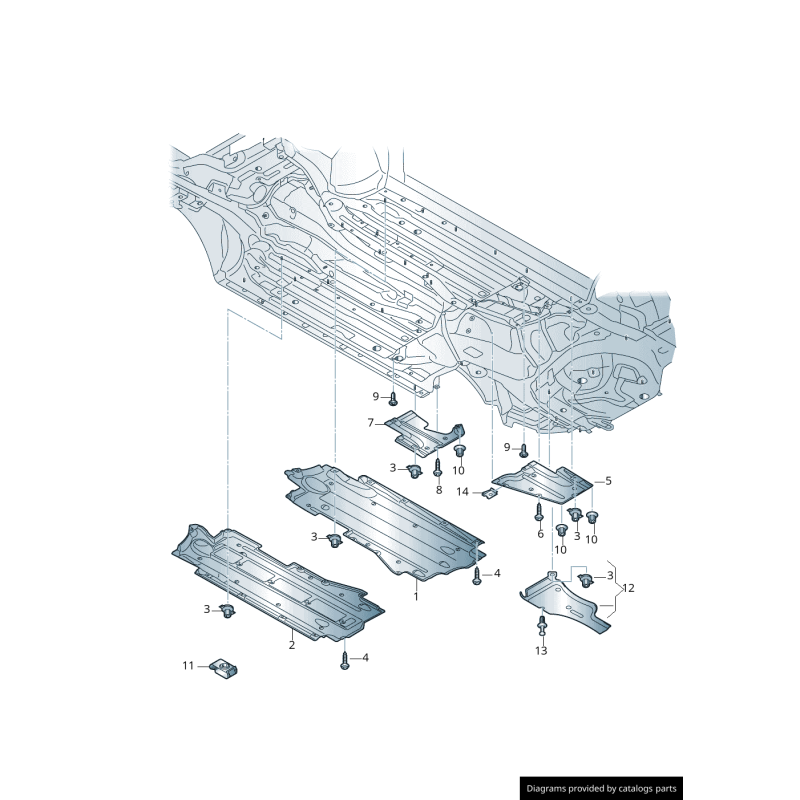 Garniture de bas de caisse avant diesel droite côté passager - Pièces d'origine Audi 4F0825208J
