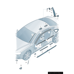 Moulure de fenêtre latérale arrière chromée de porte droite coté passager - Pièces d'origine Audi 8T8853764F2ZZ