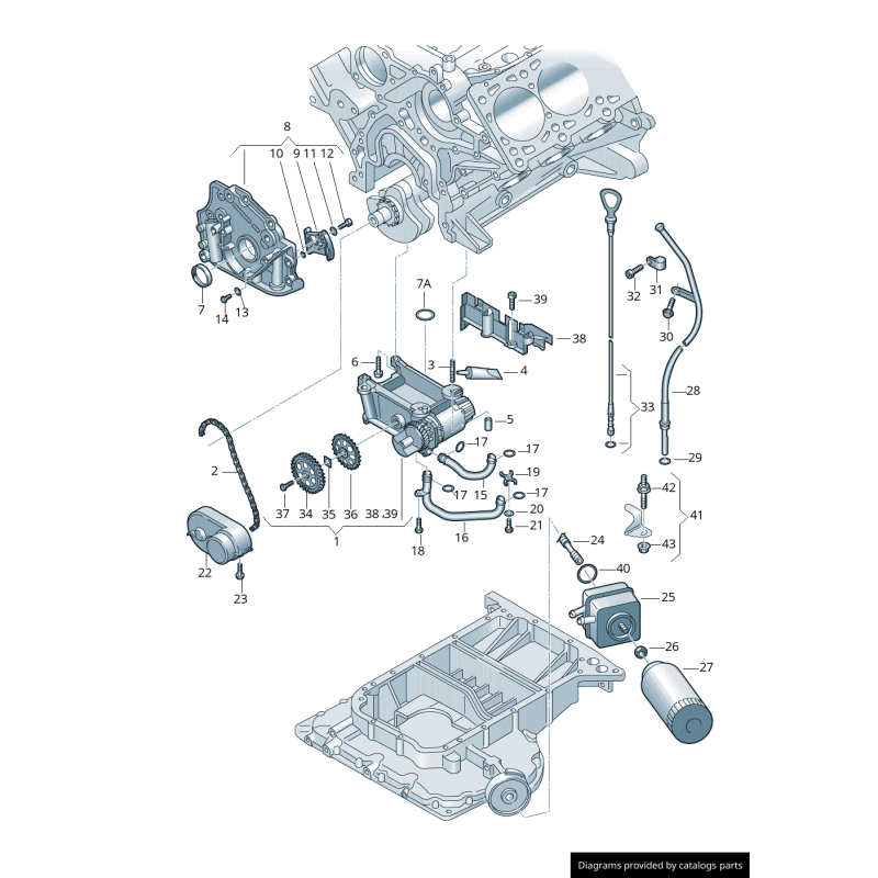 Jauge d'huile moteur - Pièces d'origine Audi 06C115611K