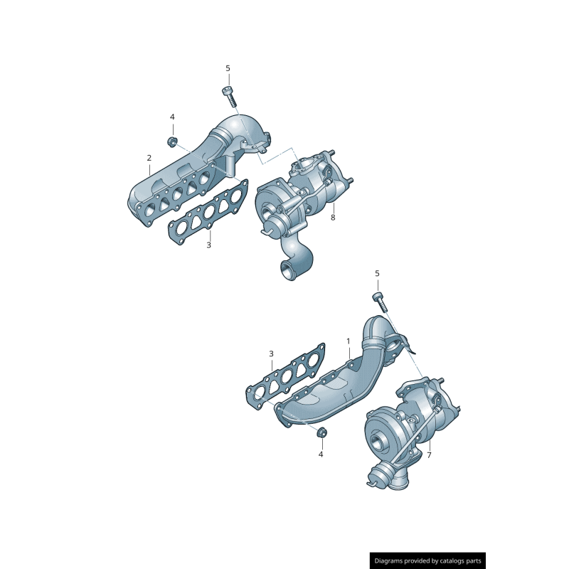 Collecteur d'échappement - Pièces d'origine Audi 078253033DN