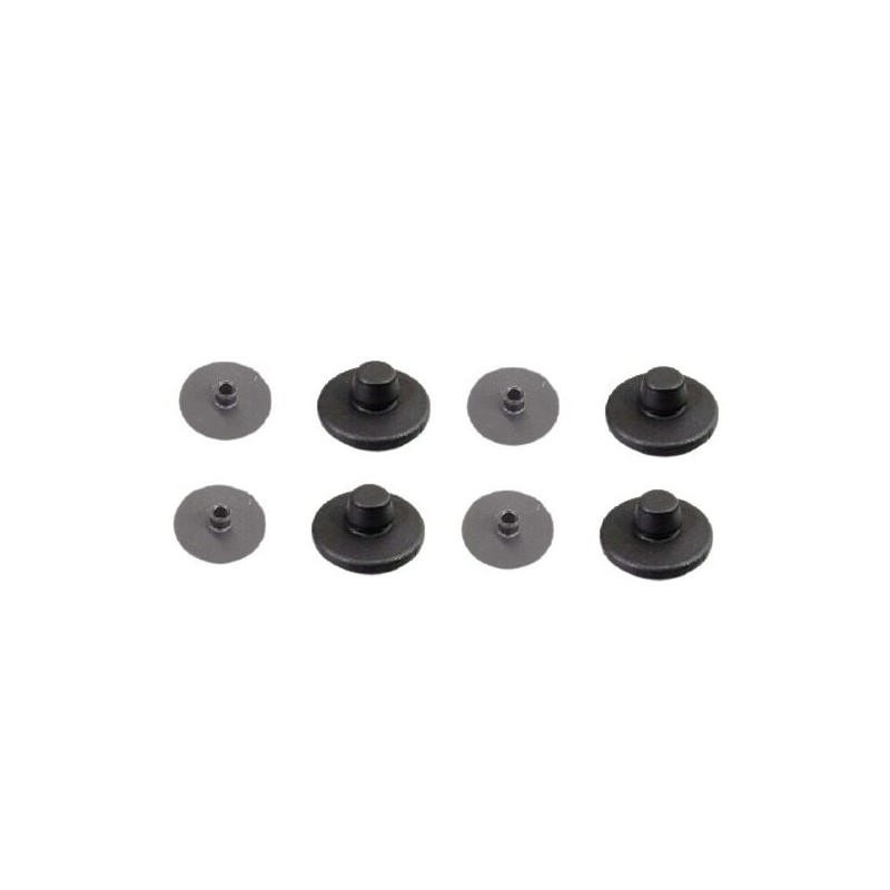Attaches de tapis de sol, supports de moquette, couvercles de fixation 4+4 pièces noires - Pièces d'origine Audi 4x8E0864227.