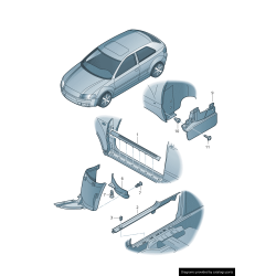 Ensemble de 2 bandes de seuil de porte avant et arrière pour Audi S3 - Pièces d'origine Audi 8P4853491J01C/8P4853558J01C.