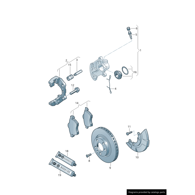 Plaque de protection de frein avant gauche - Pièces d'origine Audi 8N0615311A