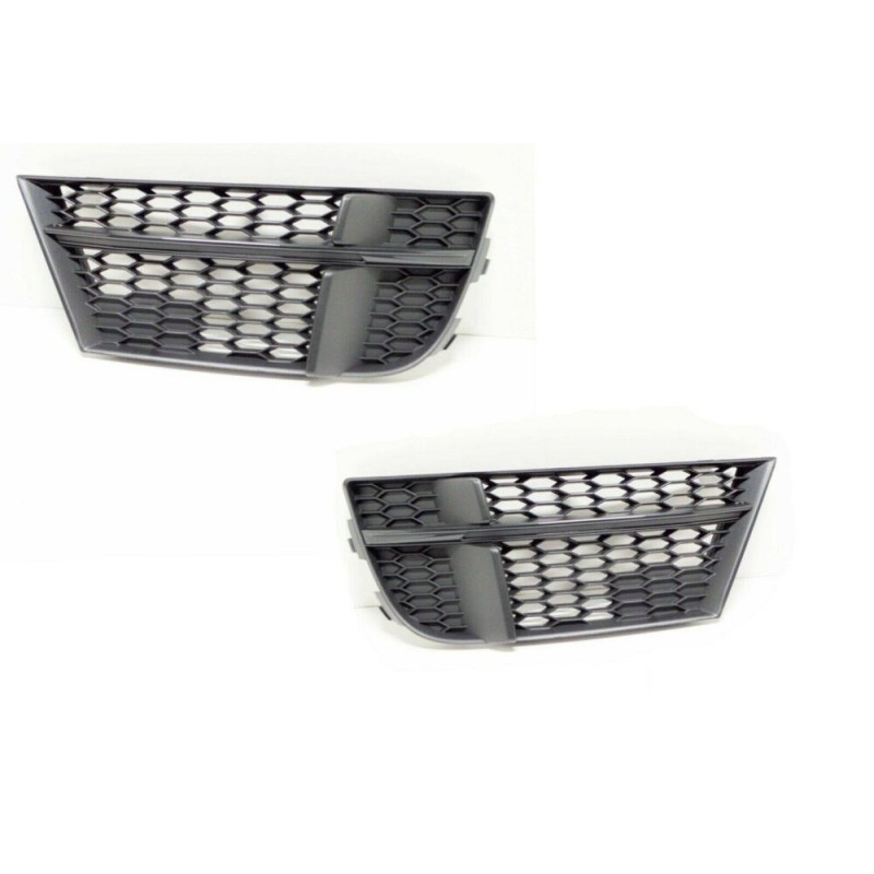 Grille de guide d'air de pare-chocs avant en chrome foncé - Ensemble de deux pièces d'origine Audi 8V3807681AEESM.