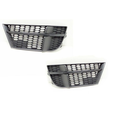 Grille de guide d'air de pare-chocs avant en chrome foncé - Ensemble de deux pièces d'origine Audi 8V3807681AEESM. Grille de guide d'air de pare-chocs avant en chrome foncé - Ensemble de deux pièces d'origine Audi 8V3807681AEESM.