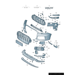 Bouclier avant noir droit coté passager - Pièces d'origine Audi 4M08076989B9